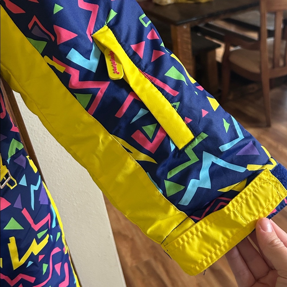 Tipsy elves snowsuit ski snowboard 80s pattern purple yellow - Picture 4 of 8